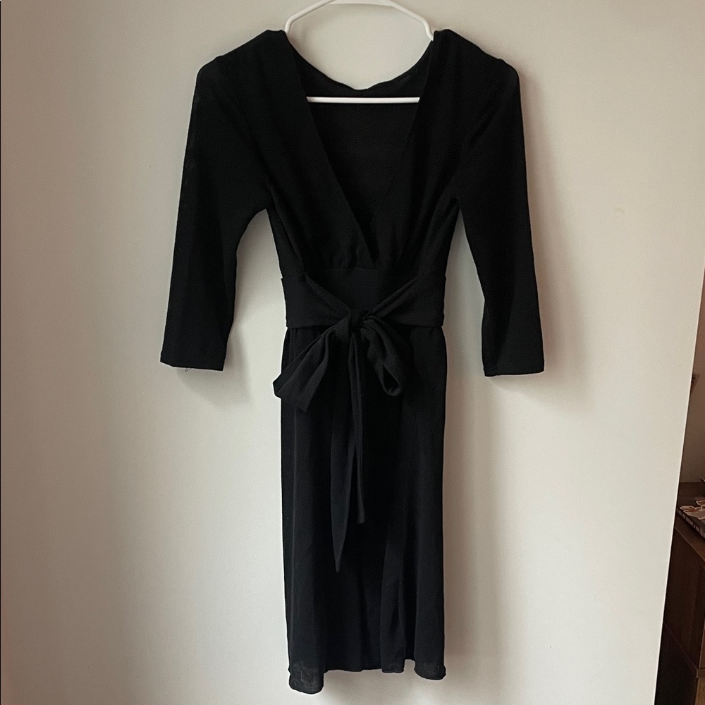 Elegant Knitted Black Women's Dress